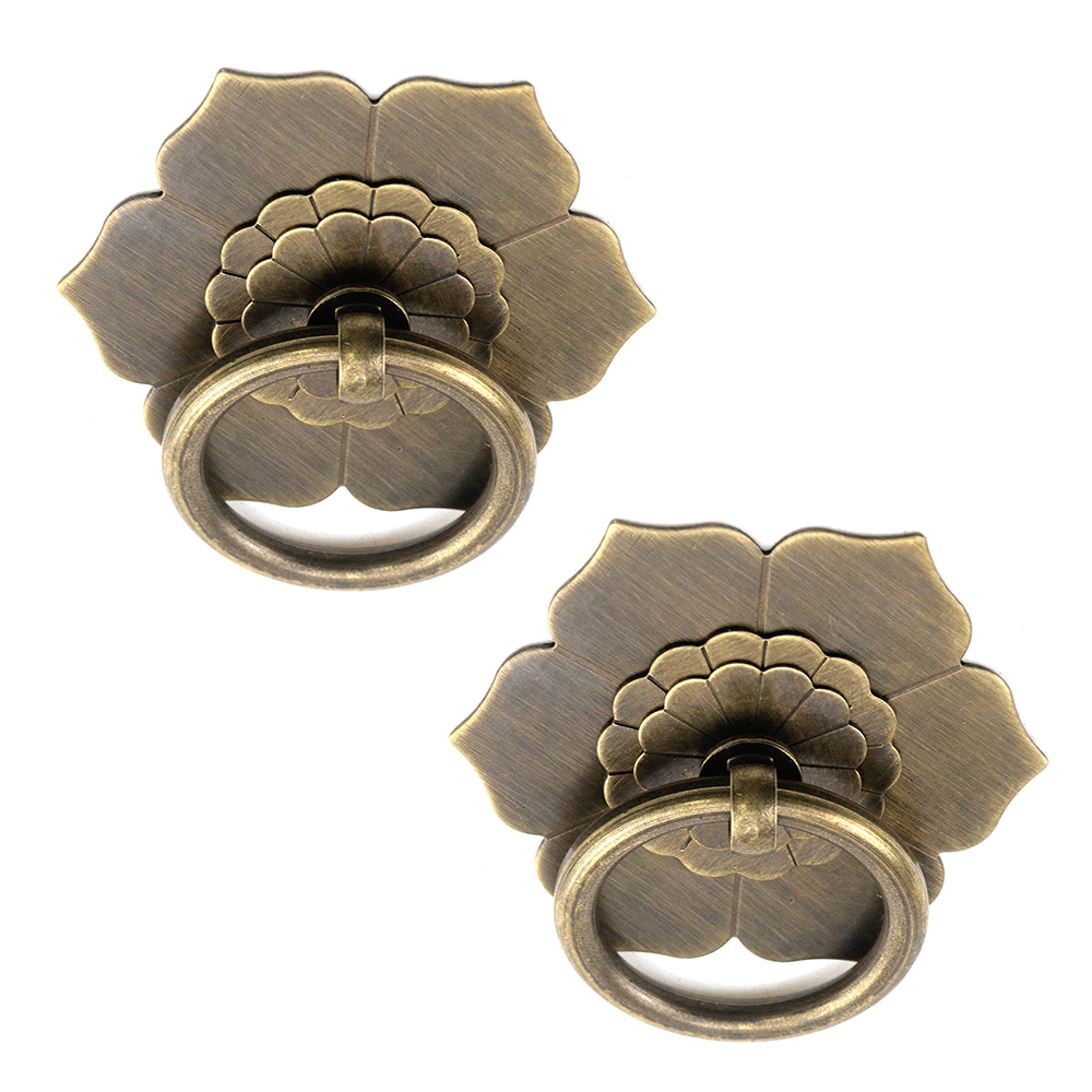 Hanger Ring Floral Brass Cabin - Furniture Hardware Drop Pulls 评论和价格
